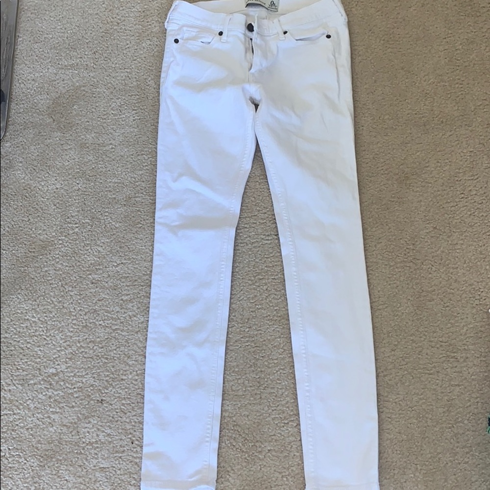 Abercrombie white skinny jeans